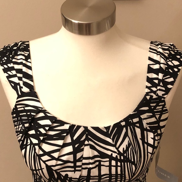 London Times Palm Leaf Print Dress - Picture 2 of 7